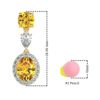 Three-Stone Dangle Halo Earrings