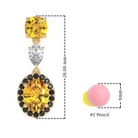Three-Stone Dangle Halo Earrings