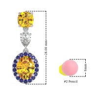 Three-Stone Dangle Halo Earrings