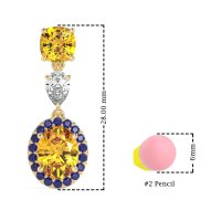 Three-Stone Dangle Halo Earrings