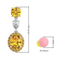 Three-Stone Dangle Halo Earrings