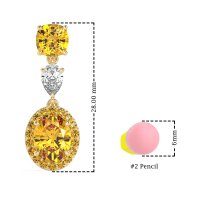 Three-Stone Dangle Halo Earrings
