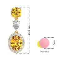 Three-Stone Dangle Halo Earrings