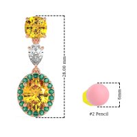 Three-Stone Dangle Halo Earrings