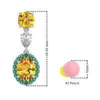 Three-Stone Dangle Halo Earrings