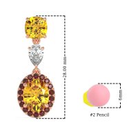 Three-Stone Dangle Halo Earrings