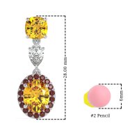 Three-Stone Dangle Halo Earrings