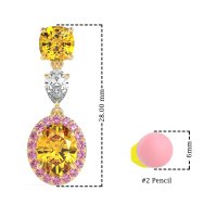 Three-Stone Dangle Halo Earrings