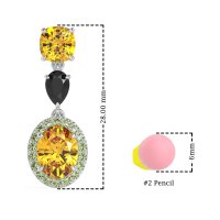 Three-Stone Dangle Halo Earrings