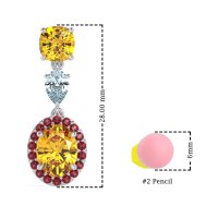 Three-Stone Dangle Halo Earrings