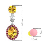 Three-Stone Dangle Halo Earrings
