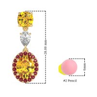 Three-Stone Dangle Halo Earrings