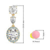 Three-Stone Dangle Halo Earrings