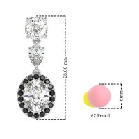 Three-Stone Dangle Halo Earrings