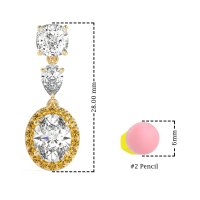 Three-Stone Dangle Halo Earrings