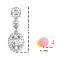 Three-Stone Dangle Halo Earrings