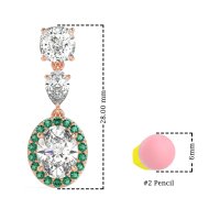 Three-Stone Dangle Halo Earrings