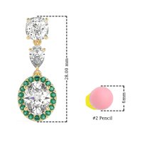 Three-Stone Dangle Halo Earrings