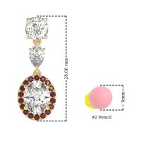 Three-Stone Dangle Halo Earrings