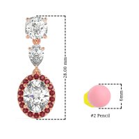 Three-Stone Dangle Halo Earrings