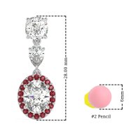 Three-Stone Dangle Halo Earrings
