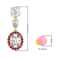 Three-Stone Dangle Halo Earrings