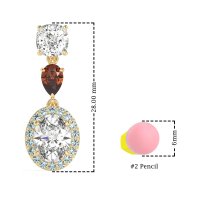 Three-Stone Dangle Halo Earrings
