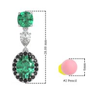 Three-Stone Dangle Halo Earrings