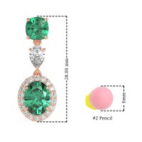 Three-Stone Dangle Halo Earrings