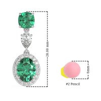 Three-Stone Dangle Halo Earrings