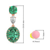 Three-Stone Dangle Halo Earrings