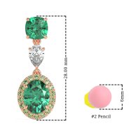 Three-Stone Dangle Halo Earrings