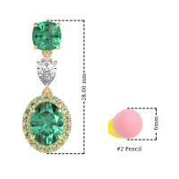 Three-Stone Dangle Halo Earrings