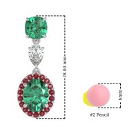 Three-Stone Dangle Halo Earrings