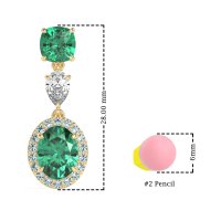 Three-Stone Dangle Halo Earrings