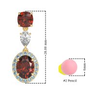 Three-Stone Dangle Halo Earrings