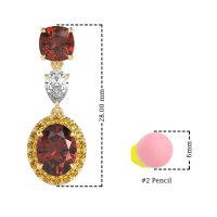 Three-Stone Dangle Halo Earrings