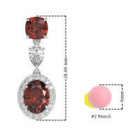 Three-Stone Dangle Halo Earrings