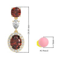 Three-Stone Dangle Halo Earrings