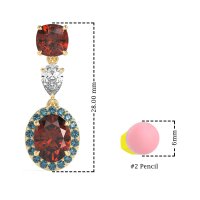 Three-Stone Dangle Halo Earrings