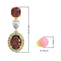 Three-Stone Dangle Halo Earrings