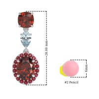 Three-Stone Dangle Halo Earrings