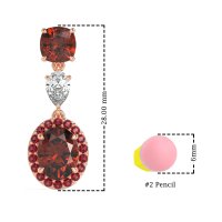 Three-Stone Dangle Halo Earrings