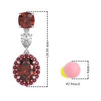 Three-Stone Dangle Halo Earrings