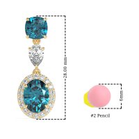 Three-Stone Dangle Halo Earrings