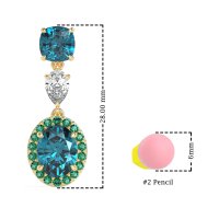 Three-Stone Dangle Halo Earrings