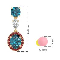 Three-Stone Dangle Halo Earrings