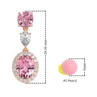 Three-Stone Dangle Halo Earrings