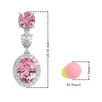 Three-Stone Dangle Halo Earrings