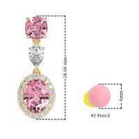 Three-Stone Dangle Halo Earrings